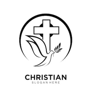 Christian Church premade logo cross circle dove with ministry name SVG instant download