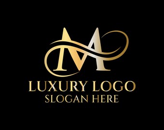 Logotipo de la letra M con degradado dorado: Marca empresarial moderna (descarga EPS)