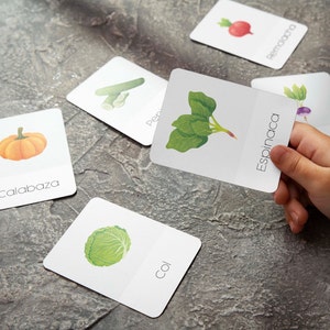 Tarjetas Educativas de Verduras - Descarga Digital: Aprendizaje Divertido para Niños - Educación infantil i primaría,Vegetables Flash Cards