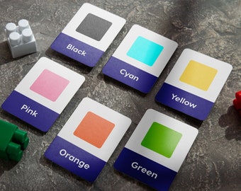 Color names Flashcards for instant download, Montessori and homeschool education resource for multilingual kids an toddlers. Play and learn!