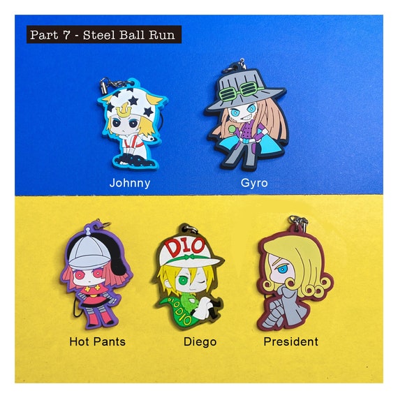 JJBA Part 7 Steel Ball Run Rubber Strap Keychain Charm Etsy India
