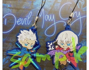 DMC Devil May Cry 3 Dante Vergil Rubber Strap keychain charm