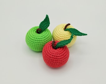 Crochet Apple, Play Kitchen Food, Amigurumi Fruit