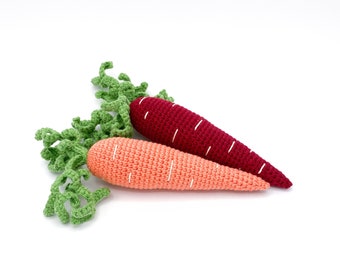 Crochet carrot, crochet food, stuffed carrot, pretend play food, kitchen decor, montessori, crochet vegetables, amigurumi food, crochet toys