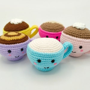 Crochet cup, play food, kawaii cup, stress toy, coffee mug, crochet tea cup, kitchen decor, crochet cup cozy, pretend food, pretend cup