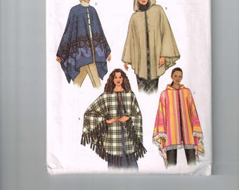 Butterick Fast & Easy 3975 Misses Poncho Sizes XS-Med