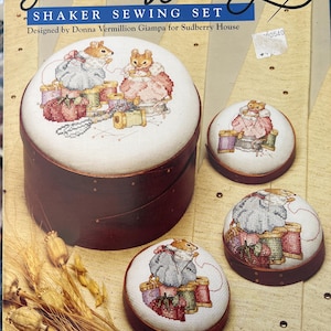 Shaker Sewing Set Cross Stitch Leaflet: Mice with Thread, Sudberry Design No. 51