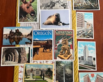 Alaska, Arizona, Kalifornien och Oregon, 13 vykort från 1900- till 2000-talet