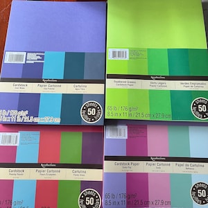 Papel cartulina Recollections: (MIP/Nuevo) Cool Water, Feathered Greens, Punchy Florals Soda 50 hojas por paquete