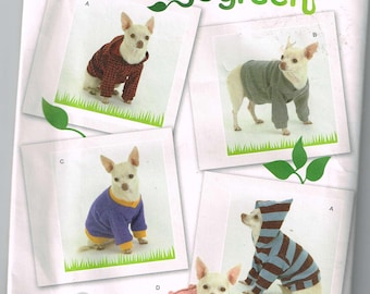 Simplicity 2755 (Uncut) Go Green Dog Clothes Sizes XS, S, and Medium