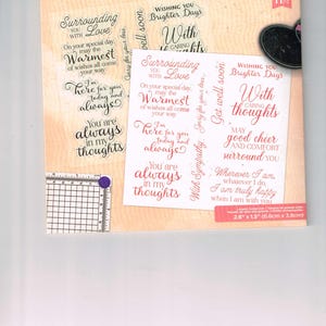 Sara Davies Crafter's Companion - Sello acrílico transparente: Caring Thoughts (nuevo)