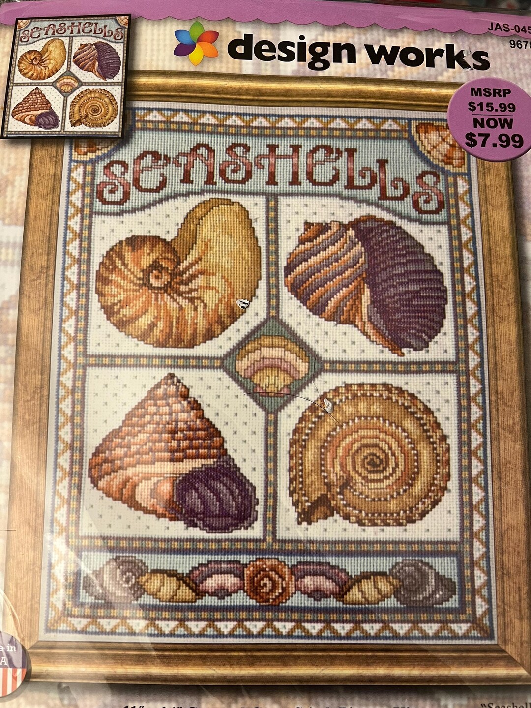 Seashells Counted Cross Stitch Kit by Joan Elliot (11" X 14") - Etsy