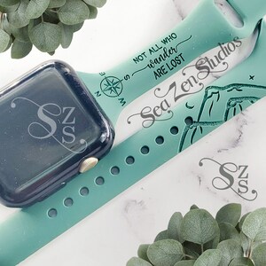 Not All Who Wander Are Lost Slim Silicone Watch Band Compatible with watch series SE 10/9/8/7/6/5/4/3/2/1 bild 2