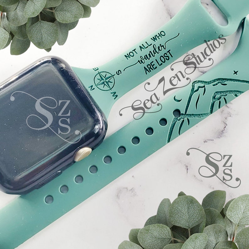 Not All Who Wander Are Lost Slim Silicone Watch Band Compatible with watch series SE 10/9/8/7/6/5/4/3/2/1 bild 2