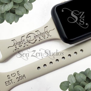 Mom Custom Slim Watch Band Band Compatible with watch series SE 9/8/7/6/5/4/3/2/1. Perfect Mother&#39;s Day Gift