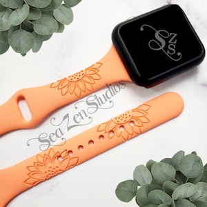 Slim Sunflower Silicone Watch Band Compatible with watch series SE 9/8/7/6/5/4/3/2/1