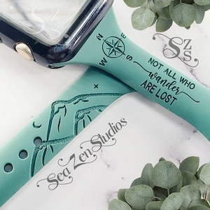 Not All Who Wander Are Lost Slim Silicone Watch Band Compatible with watch series SE 10/9/8/7/6/5/4/3/2/1 bild 1