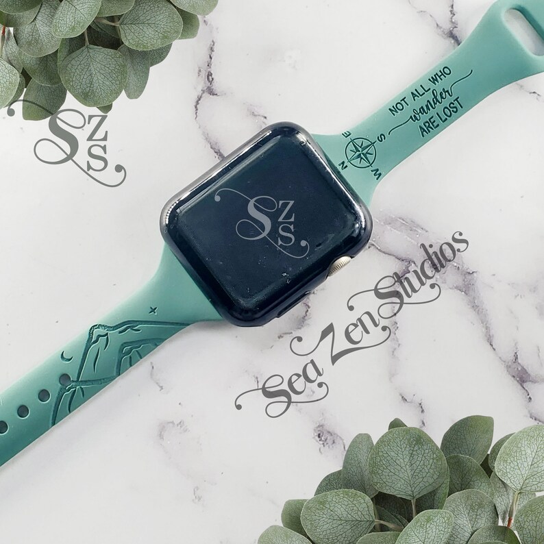 Not All Who Wander Are Lost Slim Silicone Watch Band Compatible with watch series SE 10/9/8/7/6/5/4/3/2/1 bild 4