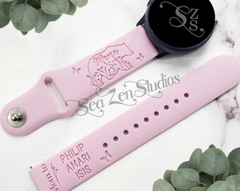 Mama (Nana) Bear Watch Band in 20MM and 22MM compatible with Samsung and Garmin watch bands. Personalized Mothers Day Gift