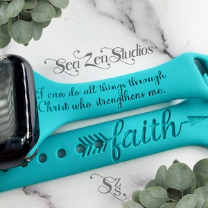 Bracelet de montre mince Faith en silicone compatible avec la série de montres SE 10/9/8/7/6/5/4/3/2/1