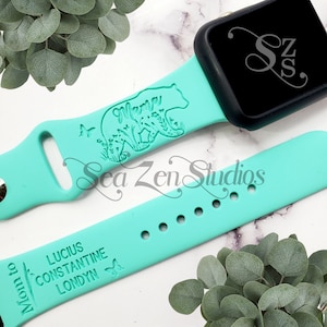 Mama (Nana) Bear Soft Silicone Custom Band Compatible with series 10/9/8/7/6/5/4/3/2/1. Choose from 35 Colors. Personalized Mothers Day Gift
