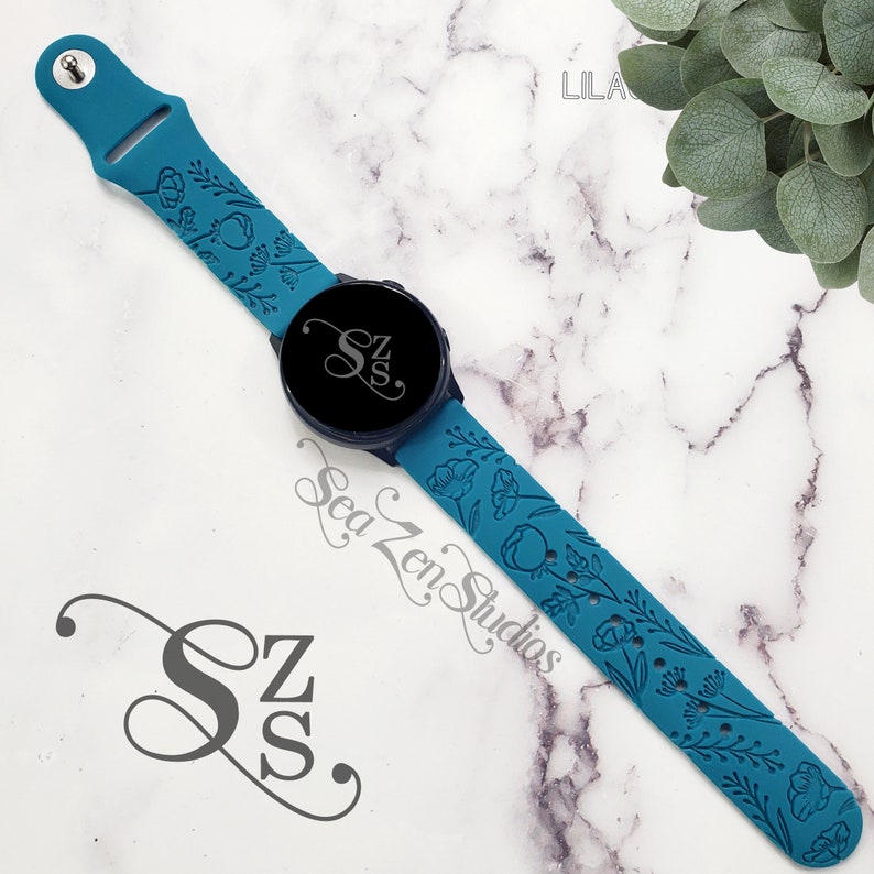 Wildflowers Engraved Watch Band in 20MM and 22MM Compatible Etsy