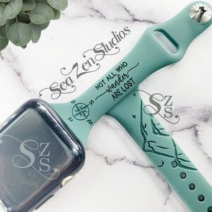 Not All Who Wander Are Lost Slim Silicone Watch Band Compatible with watch series SE 10/9/8/7/6/5/4/3/2/1 bild 3