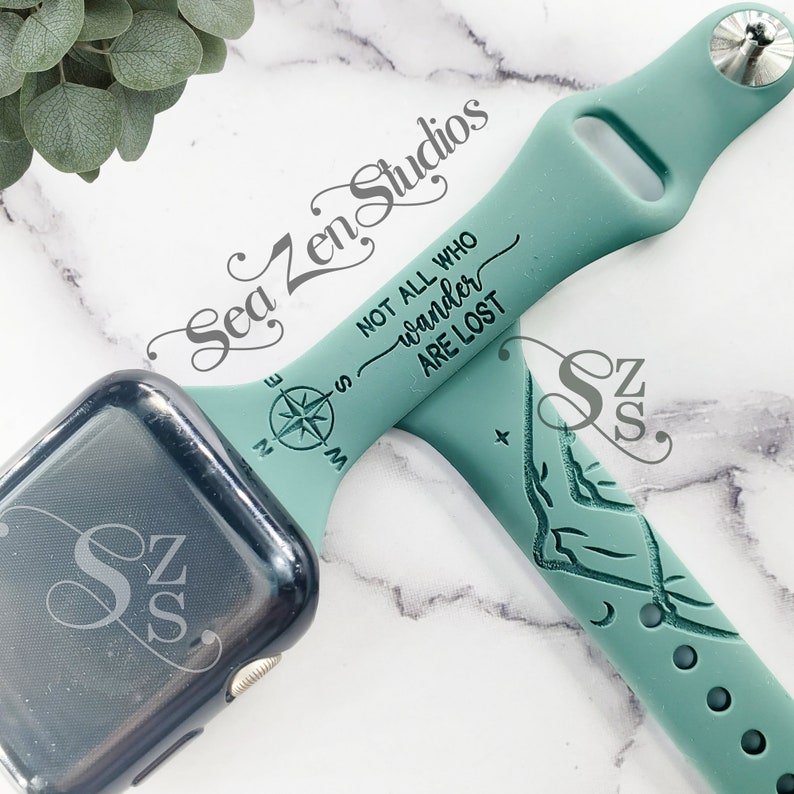 Not All Who Wander Are Lost Slim Silicone Watch Band Compatible with watch series SE 10/9/8/7/6/5/4/3/2/1 bild 3