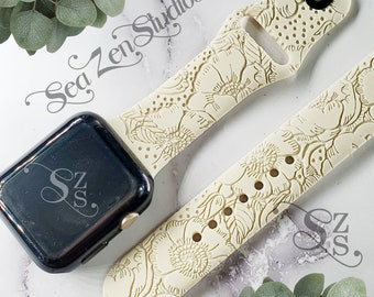 Poppy Flower Soft Silicone Replacement Watch Band Compatible with watch series SE 10/9/8/7/6/5/4/3/2/1. Choose from 35 Colors