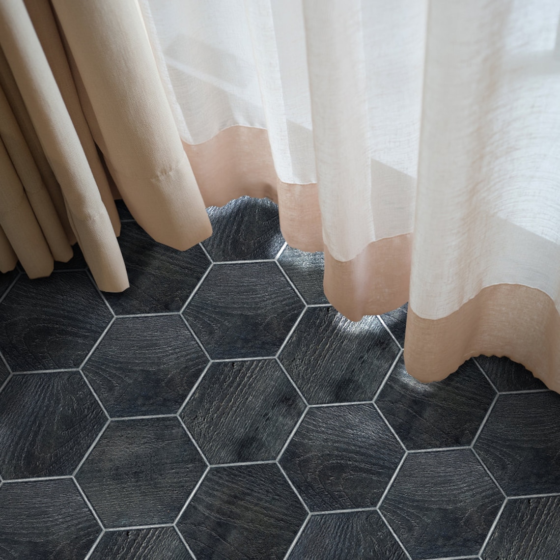 Floor Tile Sticker Peel and Stick Hexagonal Flooring Decal | Etsy