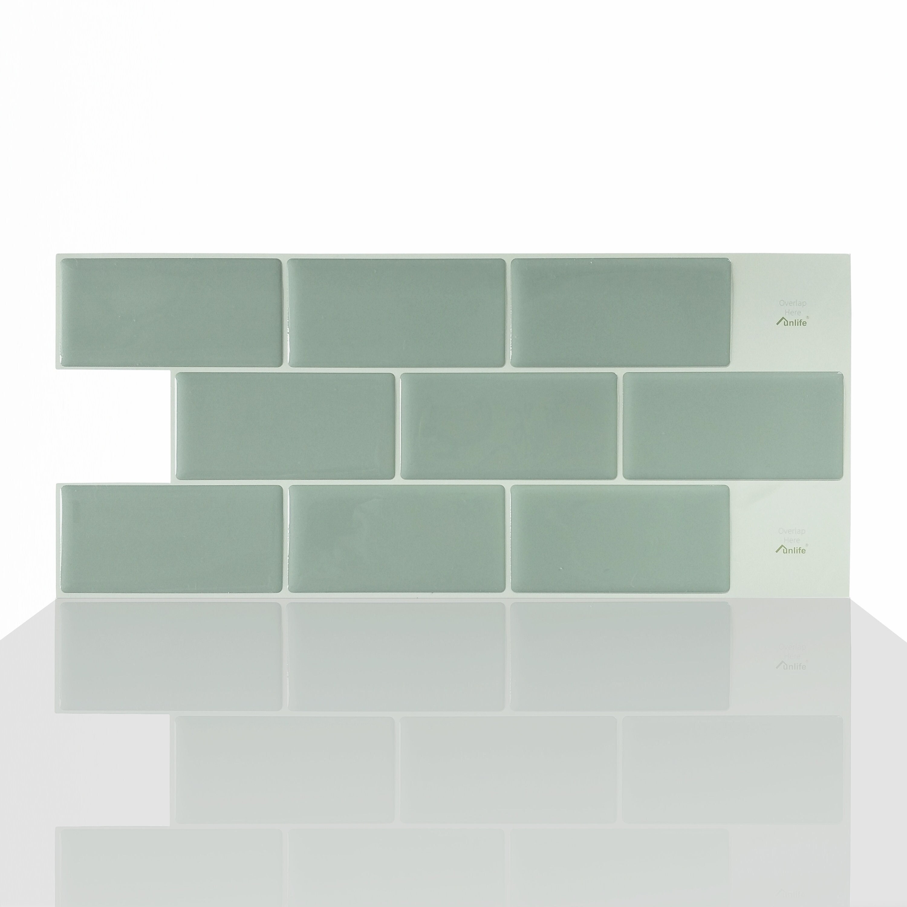 Peel & Stick Backsplash Tile Decalsgrayish Green Wall Tiles - Etsy