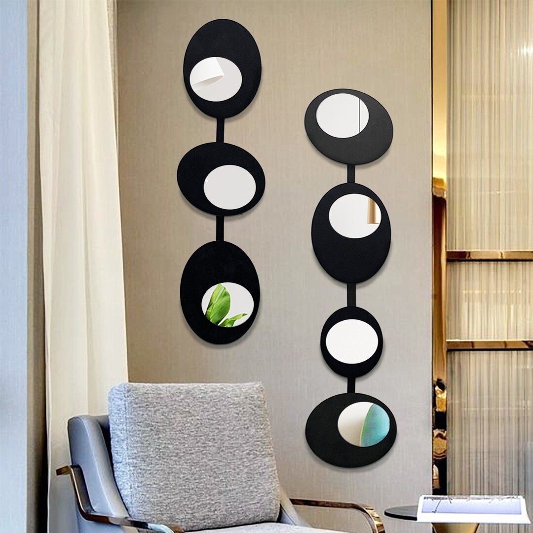 Funlifeacrylic Mirror Wall Decor, Mirror Decal, Peel and Stick, Oval 3D