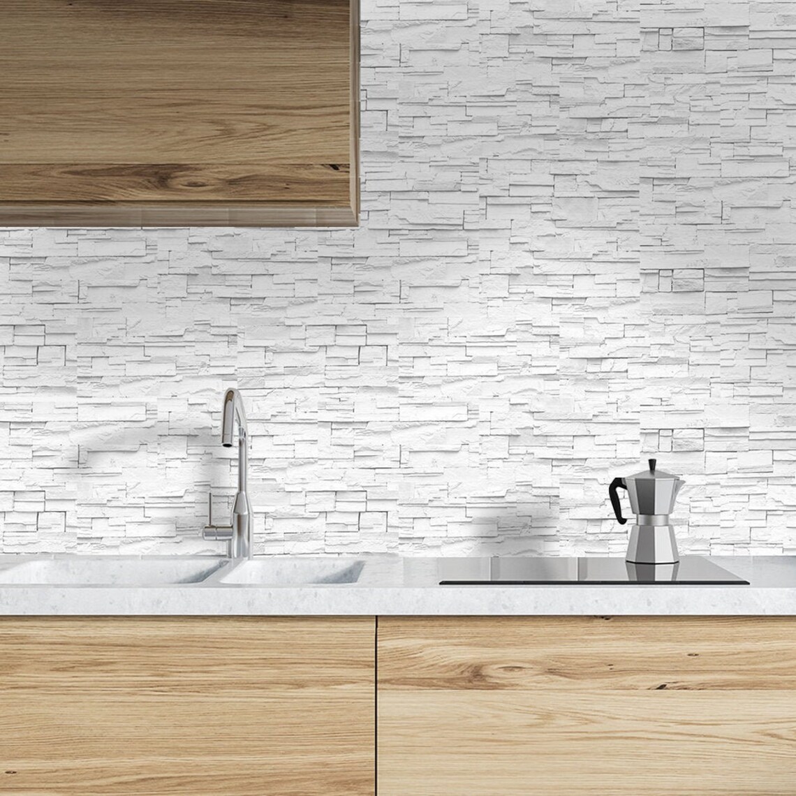 peel and stick brick tile backsplash