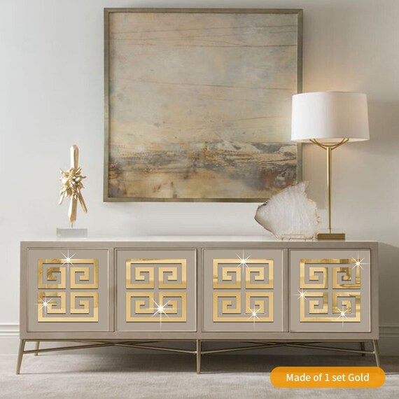 Art Deco Furniture & Wall Mirror Decor Greek Key Non Glass Etsy