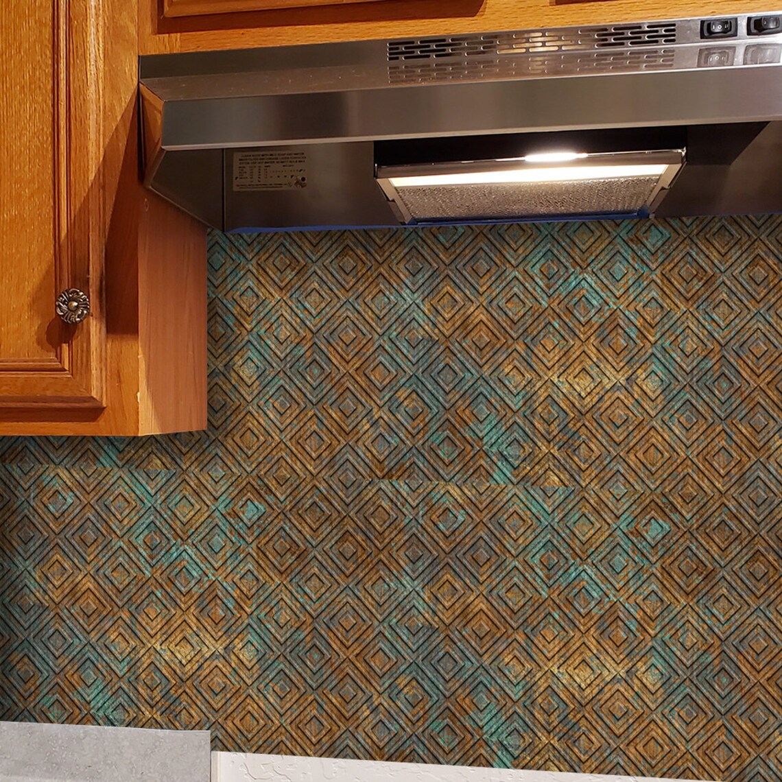 Metallic Backsplash Tile Decals Geometric Tile Stickers Etsy