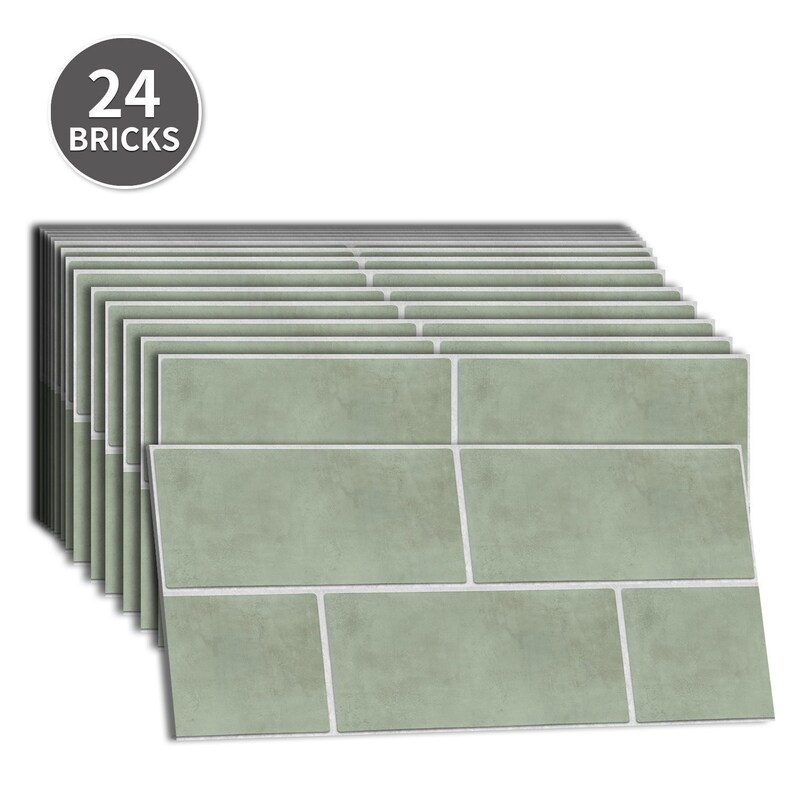 Sage Green Subway Backsplash Tiles Peel and Stick Concrete Etsy