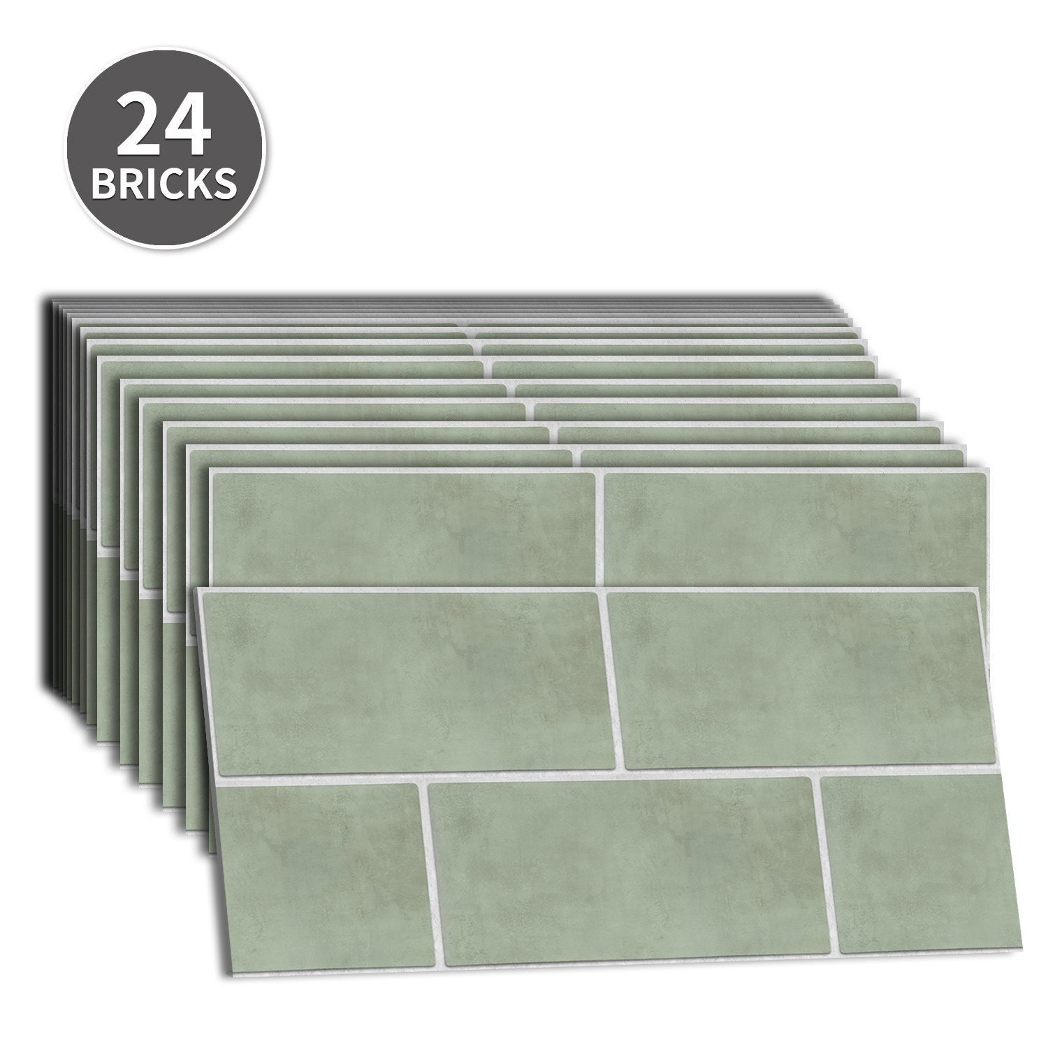 Sage Green Subway Backsplash Tiles Peel and Stick Concrete - Etsy