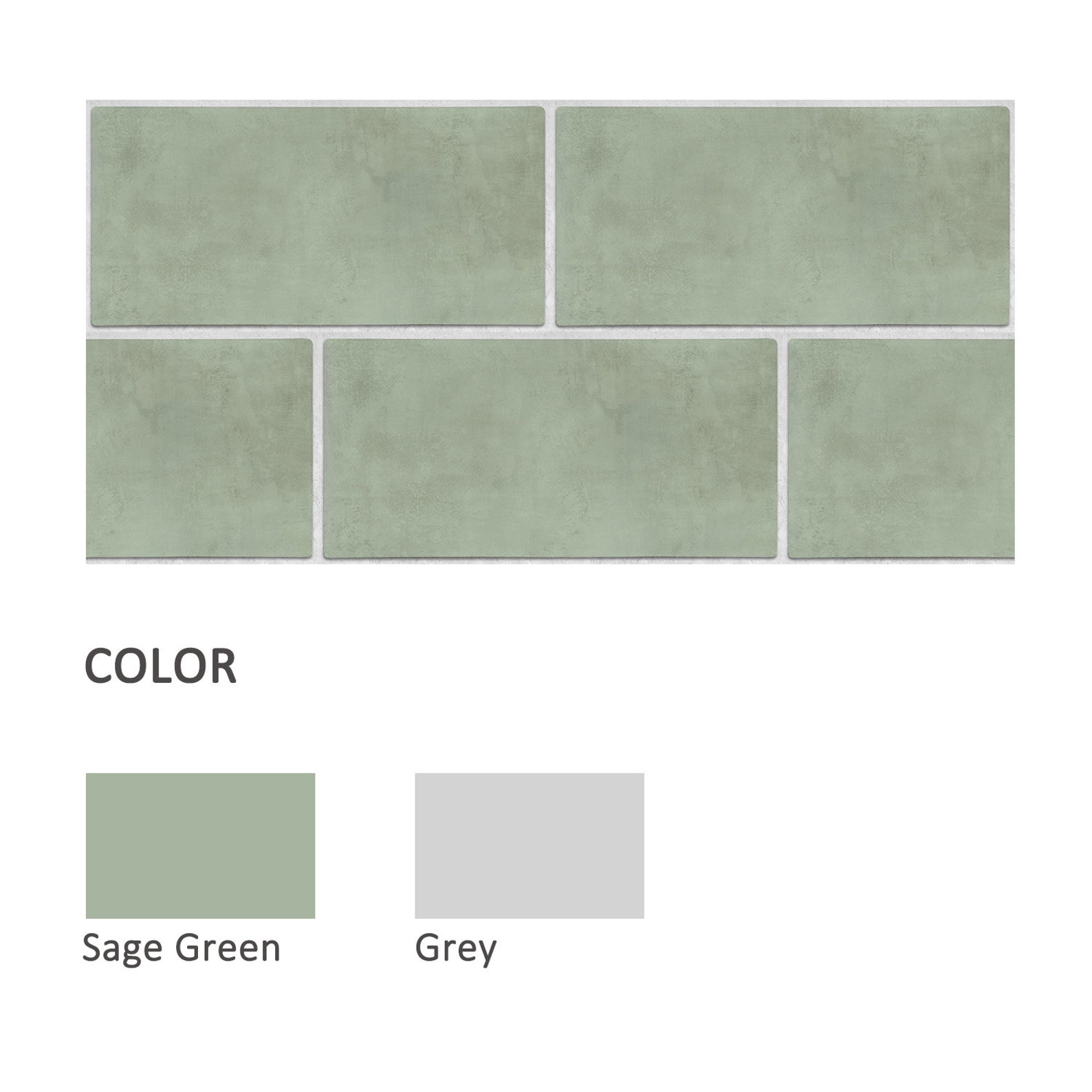 Sage Green Subway Backsplash Tiles Peel and Stick Concrete - Etsy