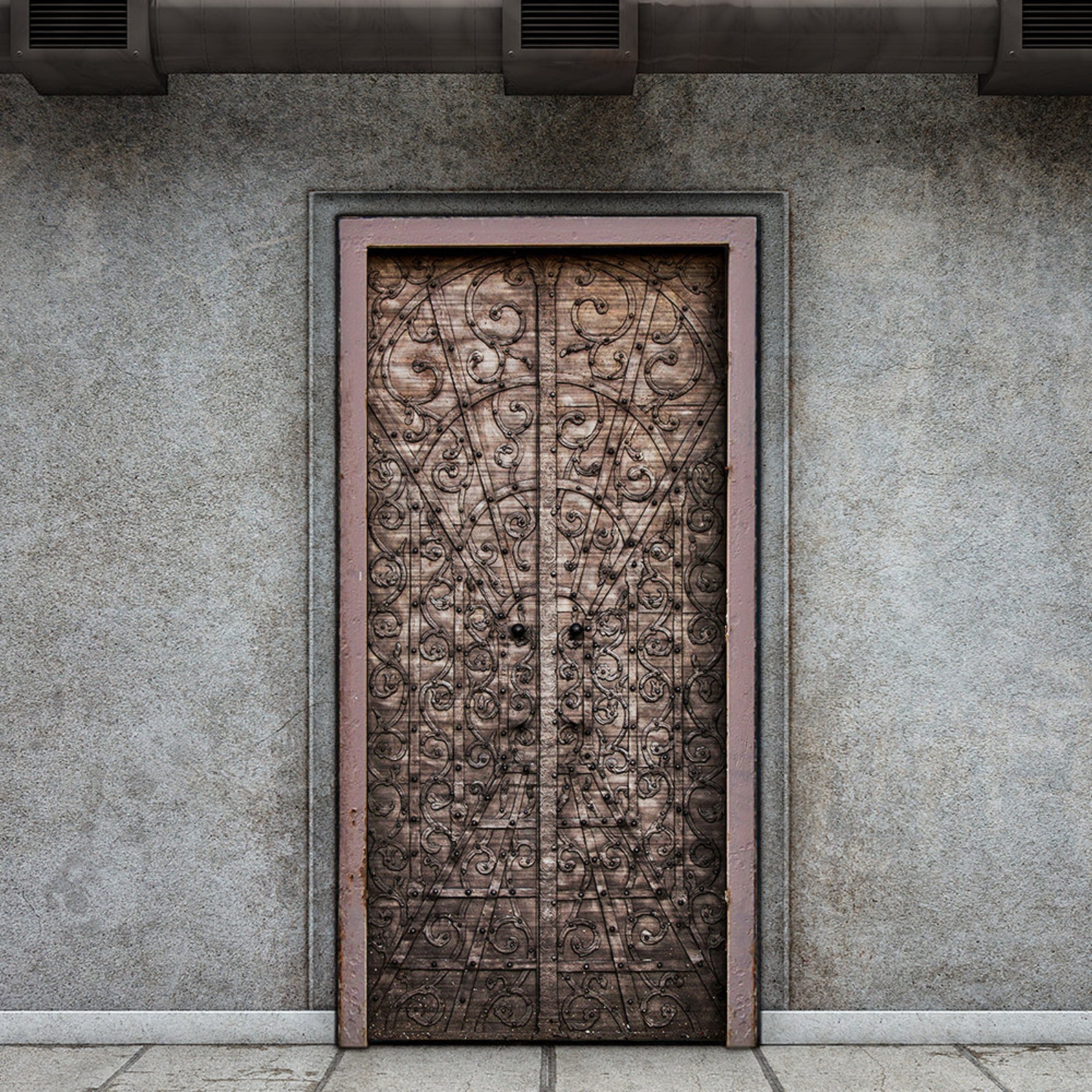 Peel and Stick Door Mural Metal Door Wrap Vinyl Door Etsy