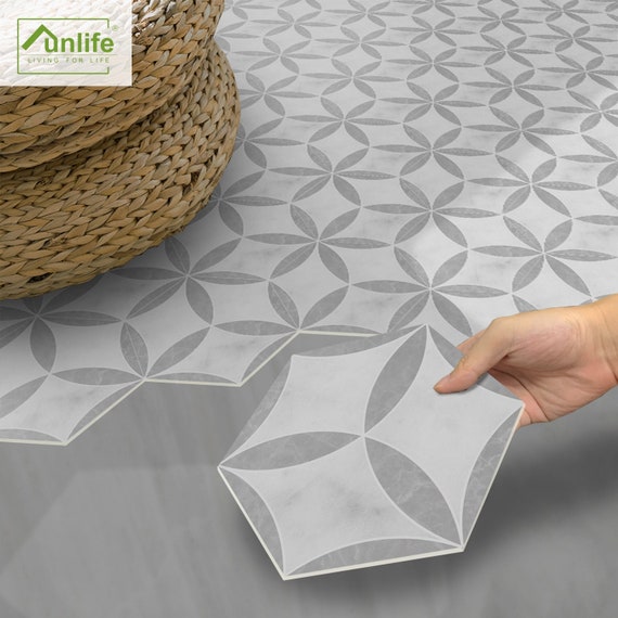 Floor Tile Sticker Peel and Stick Hexagonal Flooring Decal Etsy