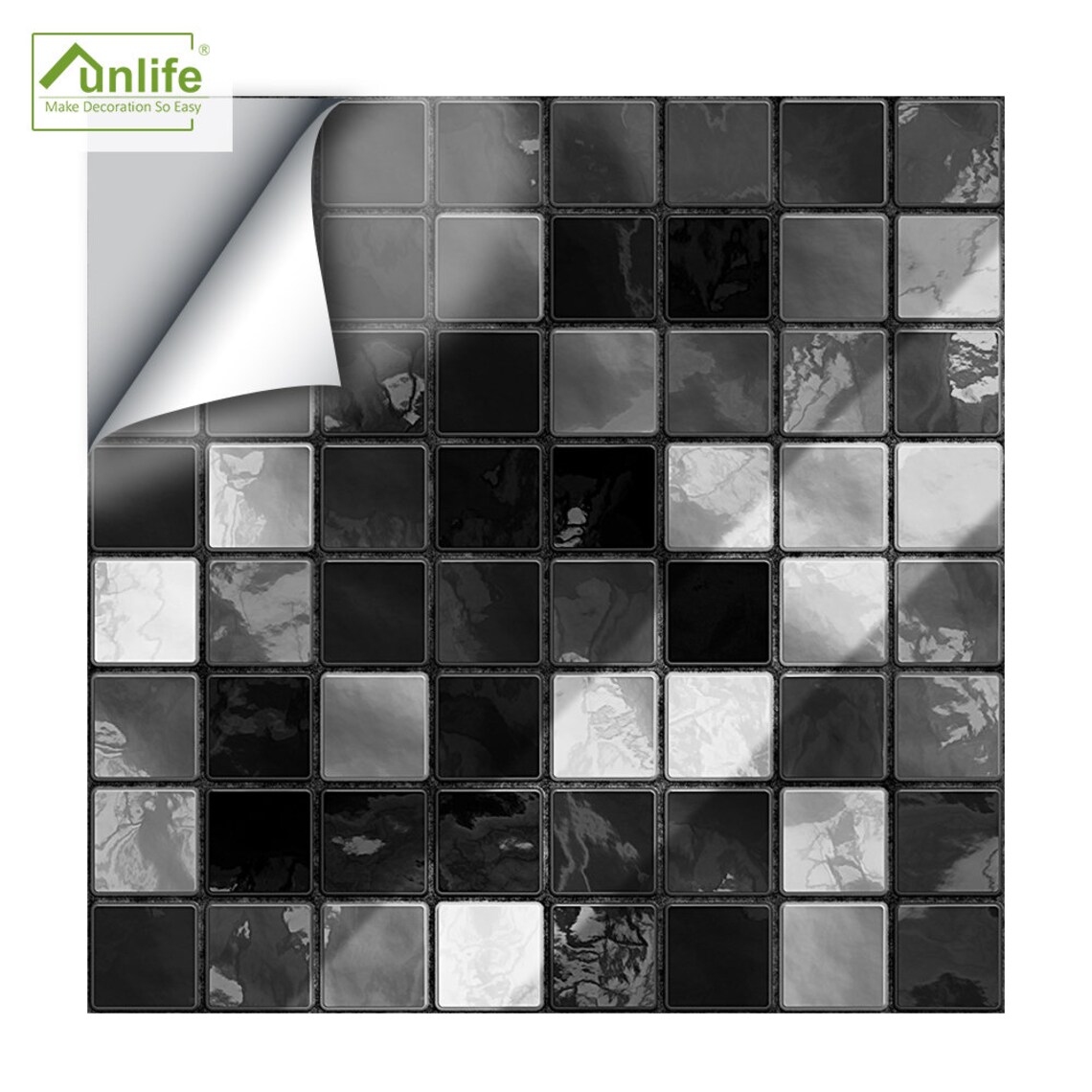 Panneaux Muraux, Carrelage Mural, Panneaux Muraux Arrière De Cuisine, Carreaux Autocollants, Gris, Cuisine, Salle De Bain, Lot De 10 (34 X 29 Cm) | Leroy Merlin