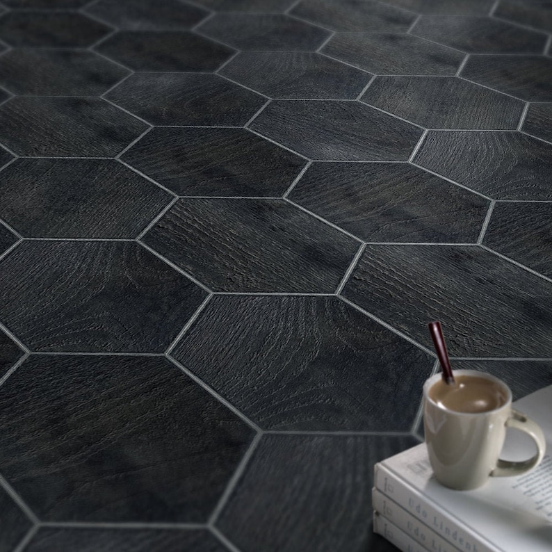 Floor Tile Sticker Peel and Stick Hexagonal Flooring Decal Etsy