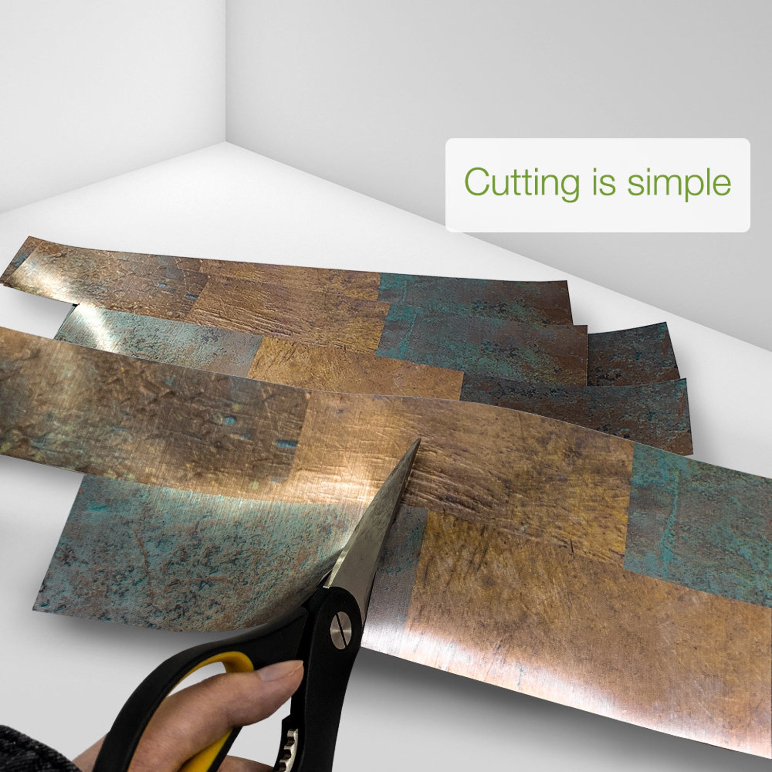 Peel and Stick Copper Metal Backsplash Tile Decals Brushed Etsy