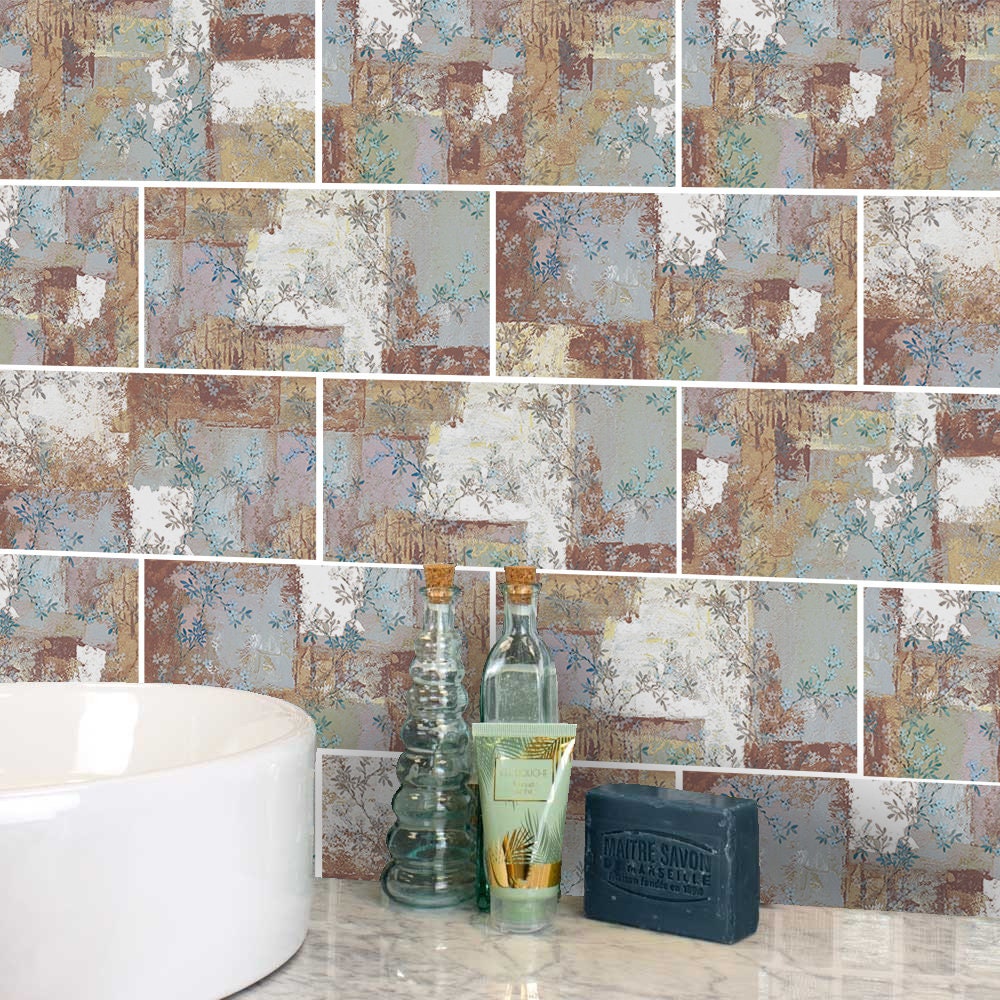 De calcomanías de azulejos de retroirrojos de metal peel y | Etsy