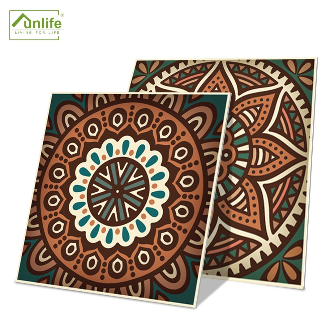 Funlifeimmemorial Brown Mandala Wall Tile Decor Removable Etsy