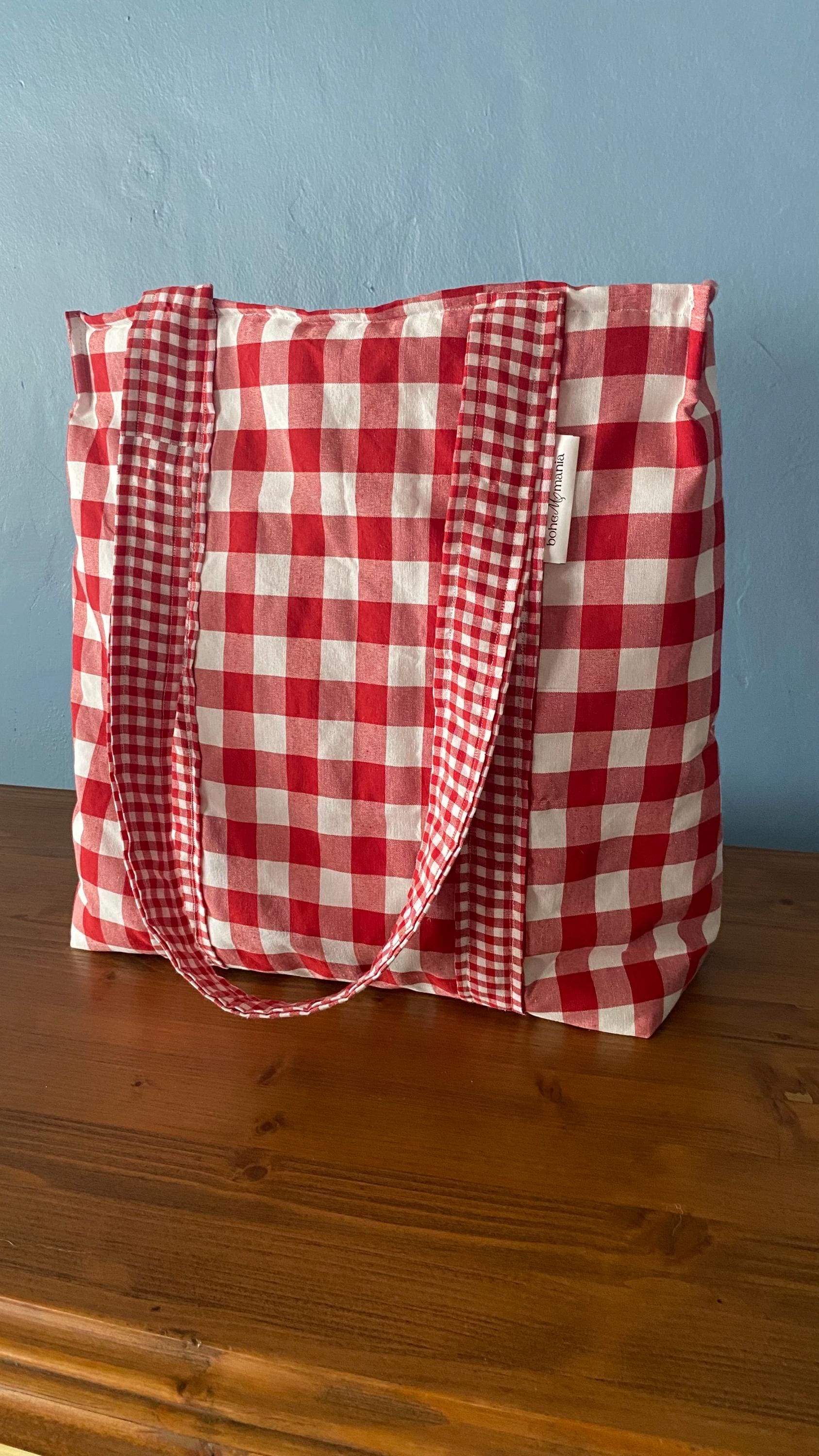 Red Checkered Bag - Etsy