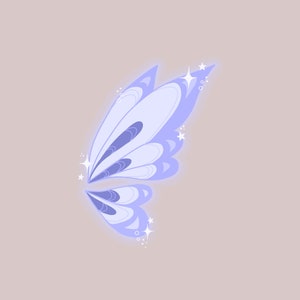Fairy wing stickers, clear, waterproof vinyl