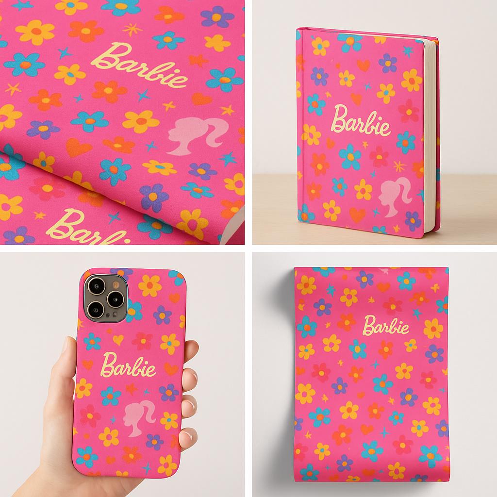 Barbie Floral Seamless Pattern | Pink Retro Flowers Digital Paper - Etsy