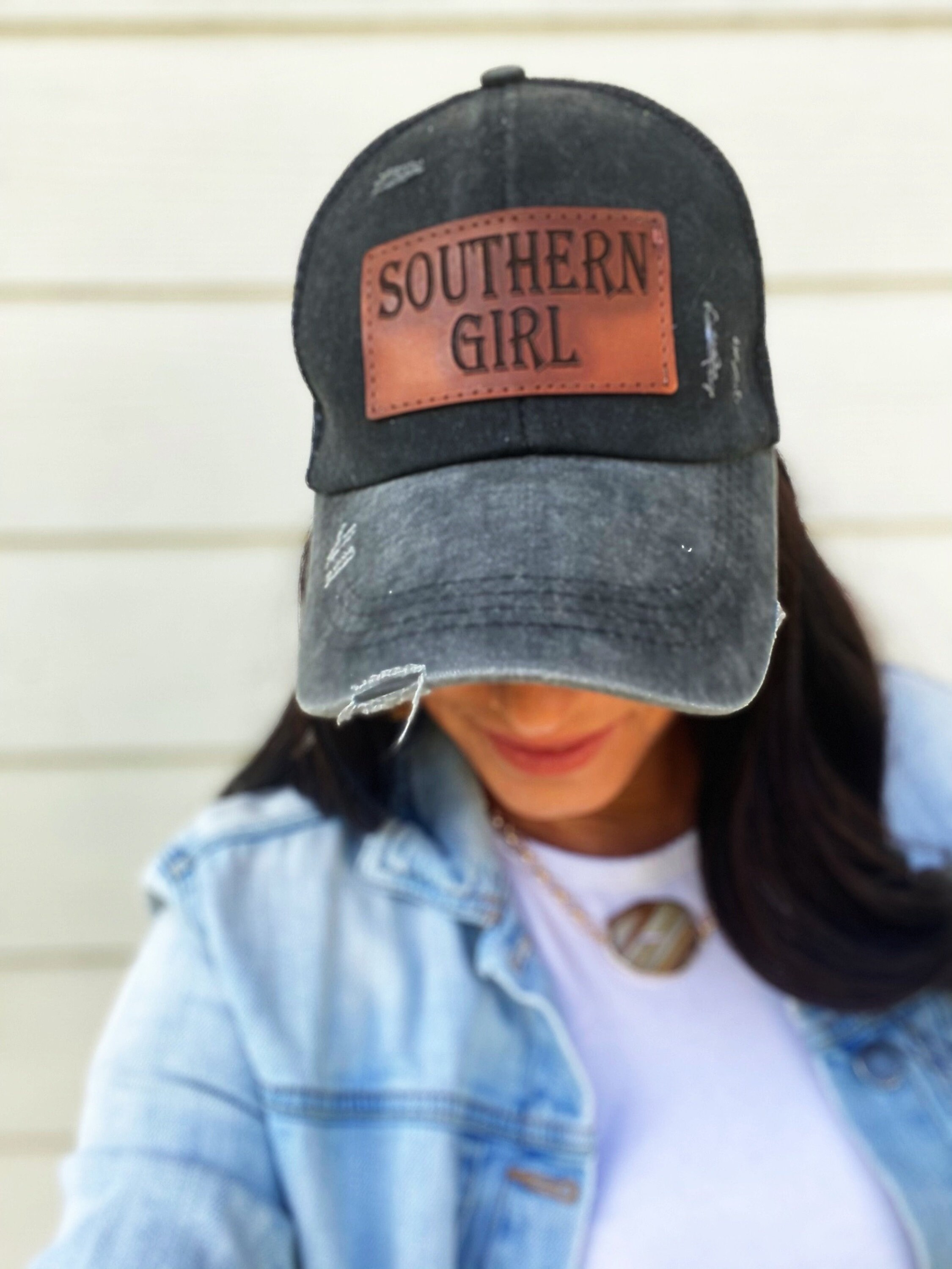 Southern Girl Leather Patch Distressed 