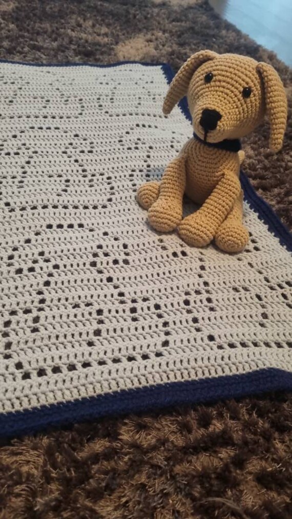 Puppy Crochet Baby Blanket and Soft toy Etsy